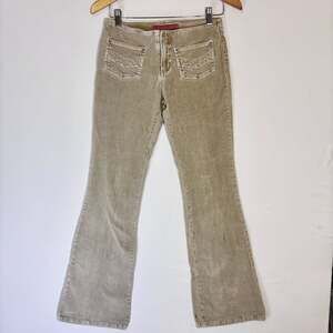 HotKiss‎ Women's Y2K Tan Corduroy Flare Jeans with Front Pockets Size 7